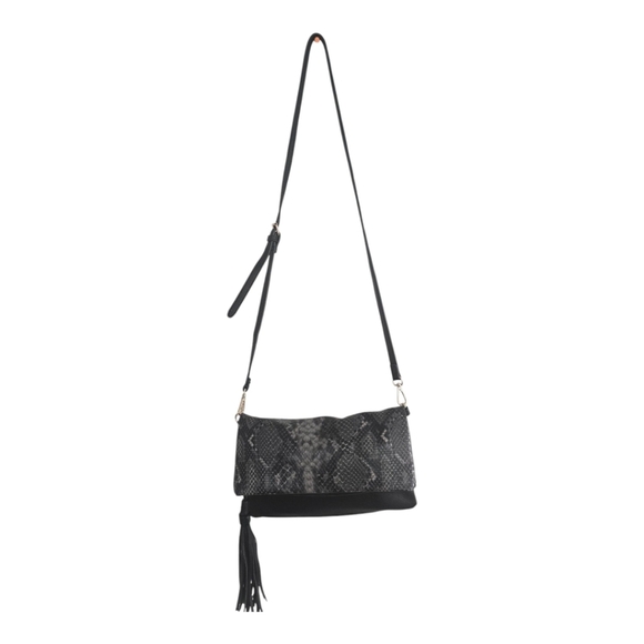 Jen & Co Womens Bag Snake Embossed Clutch Purse Shoulder Removable Straps - Picture 1 of 16